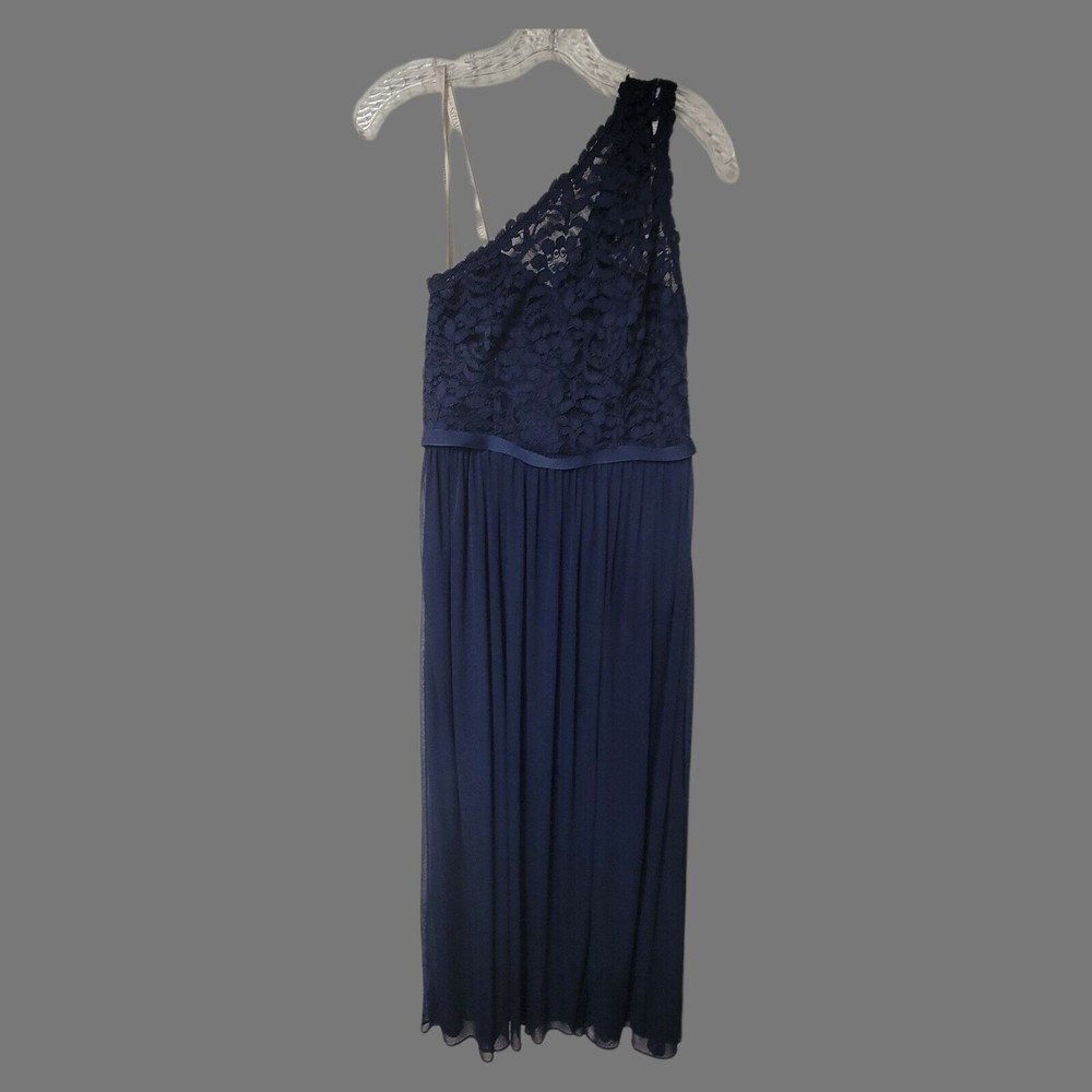 David's Bridal Marine Blue 6 Formal Dress Empire Waist Long Bridesmaid Prom